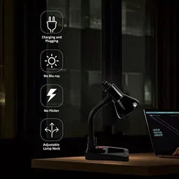 esscage Black Table lamp for kids and students Study Lamp image 4