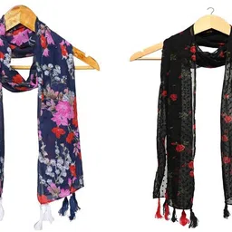mss fashion Printed Chiffon Women Multicolor Stole, Scarf, Fancy Scarf-picture-19