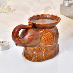 tayhaa Tranquil Elephant Brown Ceramic Oil Diffuser image 2