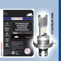 auto pearl 2-Side 12Led Chips Motorcycle Bulb 7500K-12V-9W wide Beam Ultra Bright White E36 Headlight Motorbike LED for TVS (12 V, 9 W) image 2