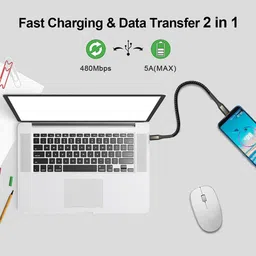 PARANDIV Lightning Cable 3 A 0.3 m Type-C to Lightning Original Quality 65W Nylon Braided Fast Charging 25cm with Data Sync Power Bank Cable image 3