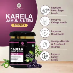 g glowsik Karela Jamun Powder | 11 Potent Herbs | Helps Regulate Sugar Management image 5