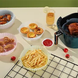 coozico , Air Fryer Silicone Pot Bowl, Reusable Baking Tray Cooking Oven Airfryer Tray image 3