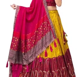 hem selles Self Design Semi Stitched Lehenga Choli image 3