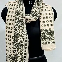 negchaar Cotton Blend Floral Print Multicolor Women Dupatta image 3