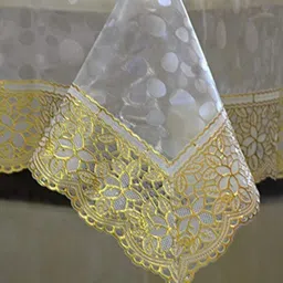 shri ganesh handloom Self Design, Fleur-de-lis, Printed 6 Seater Table Cover image 3