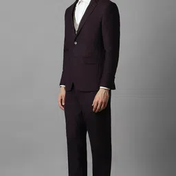 louis philippe Men Three Piece Suit Textured Suit image 4
