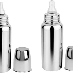 Baby feeding stainless steel bottle with BPA free 0 to 2 years Pack of 2 - 250 ml-image-2