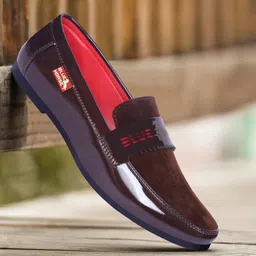 blue horse Patent Leather Casual Loafers For Men-picture-13