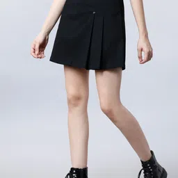 tokyo talkies Women Solid A-line Black Skirt image 2