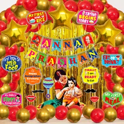 zyozi RICE CEREMONY Decorations Combo-Banner, Balloons,PhotoBooth (Pack Of 51)-picture-16