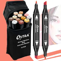 oytra 12 Dual tip marker Nib Sketch Pens image 1