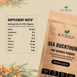 kabisa Seabuckthorn Dry Berry Powder | Collagen, Vitamin C| Best Himalayan Berry Powder image 4