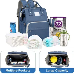 comfystyle Diaper Bag with Changing Station, Large Capacity Baby Backpack for Traveling with Insulated Milk Bottle Pocket-40x30x20 Cm image 2