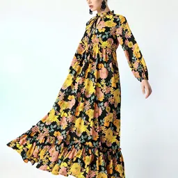 Raiyani Enterprise Women Floral Printed Fit And Flare Maxi Dress-picture-24