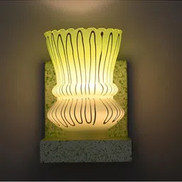 1ST TIME Green & Green Textured Wood Contemporary Abstract Shaped Shaped Wall Lamp image 4