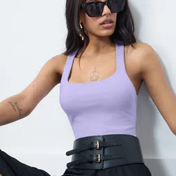The Souled Store Women Square Neck Sleeveless Tank Top-image-19