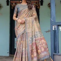 MAHARANI COUTURE Ethnic Motifs Printed Pure Cotton Jamdani Saree-picture-14