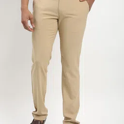 Indian Terrain Men Solid Urban Tapered Fit Trousers-image-73