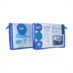 The Happy Pod Blue & White Geometric Pure Cotton Flat Single Bedsheet & 1 Pillow Cover image 5