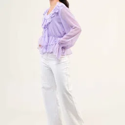 Urban Sundari Flared Sleeve Ruffles Georgette Top image 4