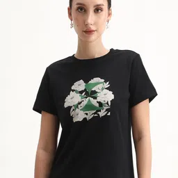 RAREISM Leyk Primary Graphic Printed Round Neck Relaxed Fit Cotton T-Shirt-image-61