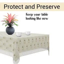 RUBOXA Cream-Coloured Plastic 6-Seater Table Cover image 3