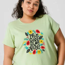 Toodle Plus Women Typography Printed Round Neck Cotton T-shirt-picture-35