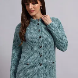 PYRO SPIRIT Women Printed Round Neck Cardigan-image-98