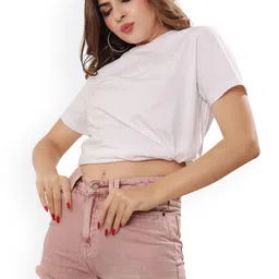 THIRD QUADRANT Women High-Rise Denim Outdoor Shorts image 5
