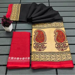 HMP Fashion Kalamkari Ikat Saree image 3