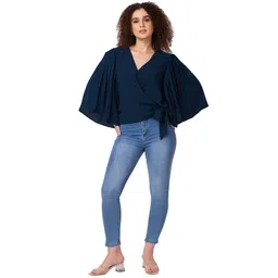 Iti Women V-Neck Flared Sleeve Wrap Top-picture-15