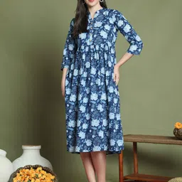Roly Poly Floral Print A-Line Dress-picture-16