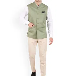 GRACYSHADE Mandarin Collar Cotton Nehru Jacket image 2