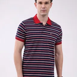 Monte Carlo Striped Polo Collar Pockets T-shirt image 1