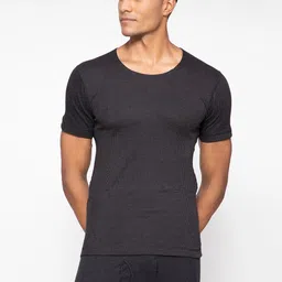 MACHO Men Ribbed Round Neck Half sleeves Thermal Tops image 5