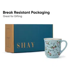 SHAY Blue & Green Printed Ceramic Glossy Cups Set of Cups and Mugs image 2