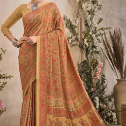 Reboot Fashions Floral Pure Crepe Saree-picture-26