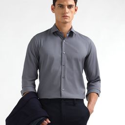 Arrow New York Men Slim Fit Solid Spread Collar Formal Shirt-picture-17