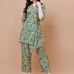 LIPS CROWN Printed Notched Lapel Collar Tunic With Trousers-picture-13