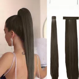 VIEWS Clip-In Straight Ponytail Hair Extension - Brown - 24 Inch-picture-22