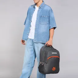 WROGN Unisex Brand Logo Backpack with Compression Straps image 3