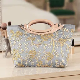 Kuber Industries Printed Non-Detachable Sling Strap Structured Handheld Bag with Cut Work-image-32