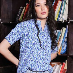 Sera Floral Print Mandarin Collar Top-picture-26