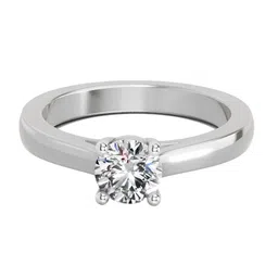 Sparkles Round Solitaire Ring IGI Certified 14K White Gold ( Size 8 )-image-13