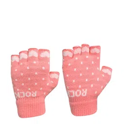 LOOM LEGACY Women Patterned Acrylic Fingerless Gloves-picture-13