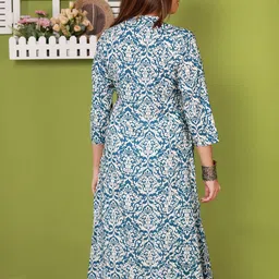 NEED APPARELS Ethnic Motifs Printed Mandarin Collar Pure Cotton A-Line Kurta image 3