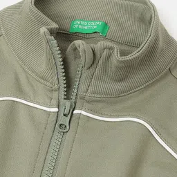 United Colors of Benetton Boys Mock Collar Front-Open Sweatshirt image 2