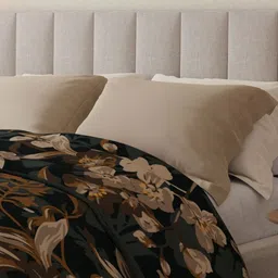 Boutique Living India Grey & Teal Floral Mink AC Room Double Bed Blanket image 3