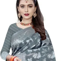 Florence Woven Design Zari Pure Cotton Banarasi Saree image 2